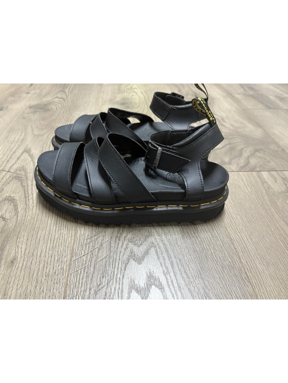 Dr. Martens Blaire Sandals Soft Wair Strappy Platform Black UK 6 EU 39 US 8